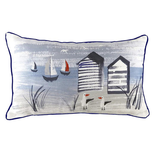 Evans Litchfield Cushions Beach Shacks - feather filled Premium Nautical Cushion 30cm x 50cm in 2 designs by Evans Lichfield