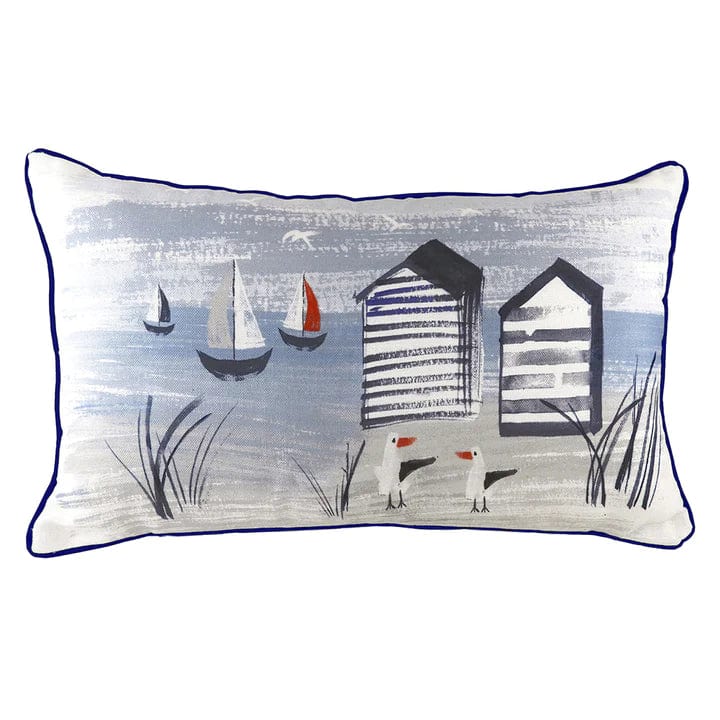 Evans Litchfield Cushions Beach Shacks - feather filled Premium Nautical Cushion 30cm x 50cm in 2 designs by Evans Lichfield