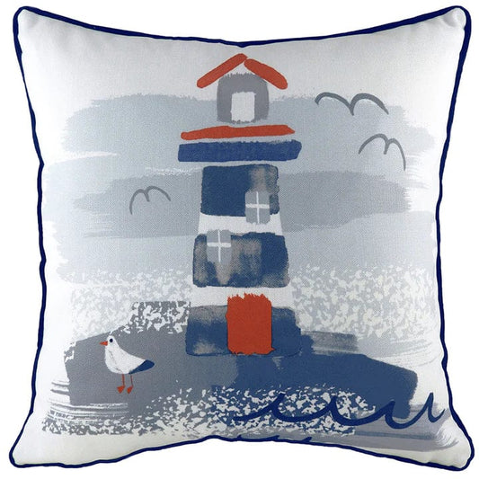 Evans Litchfield Cushions Lighthouse- feather filled Premium Nautical Cushion 43cm x 43cm in 3 designs by Evans Lichfield