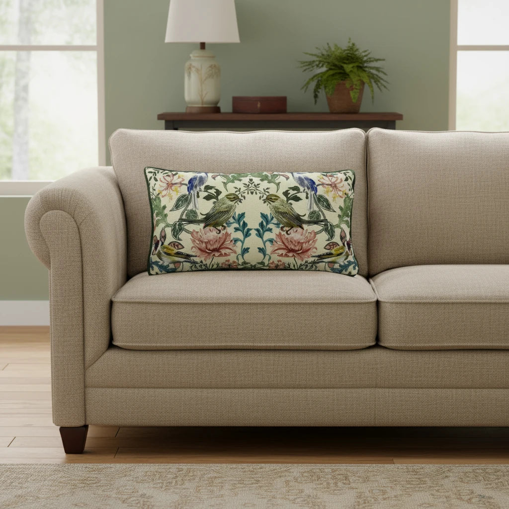 Evans Litchfield Cushions Premium Feather filled Heritage Birds Cushion 30cm x 50cm by Evans Lichfield