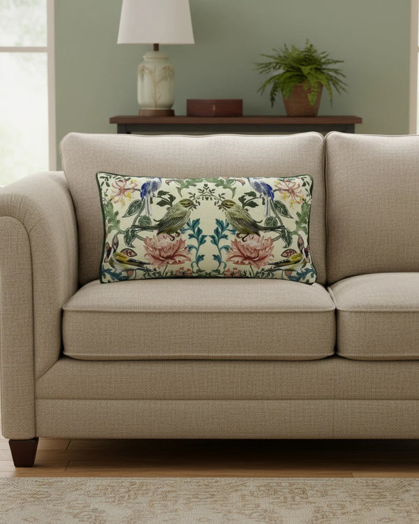 Premium Feather filled Heritage Birds Cushion 30cm x 50cm by Evans Lichfield