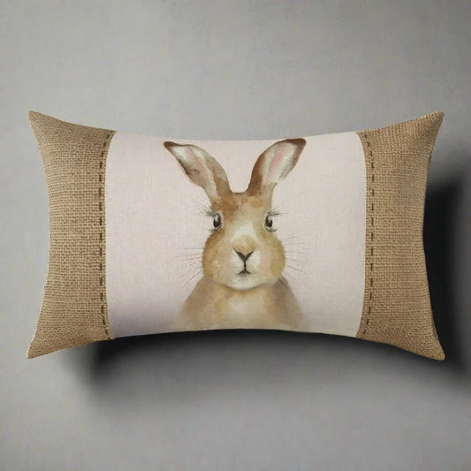 Evans Litchfield Cushions Premium Hessian Hare Rectangular feather filled Cushion 30cm x 50cm