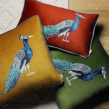 Evans Litchfield Cushions Premium Olive Peacock feather filled Cushion by Evans Lichfield