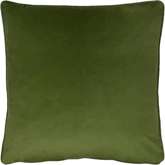 Evans Litchfield Cushions Premium Opulence Soft Velvet feather filled Cushion in Olive by Evans Litchfield