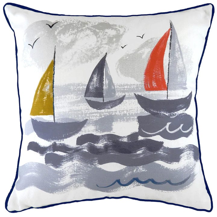 Evans Litchfield Cushions Sailboats- feather filled Premium Nautical Cushion 43cm x 43cm in 3 designs by Evans Lichfield