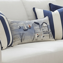 Evans Litchfield (Riva Home) Evans Lichfield Cushion Beach Shacks - feather filled Premium Nautical Cushion 30cm x 50cm in 2 designs by Evans Lichfield