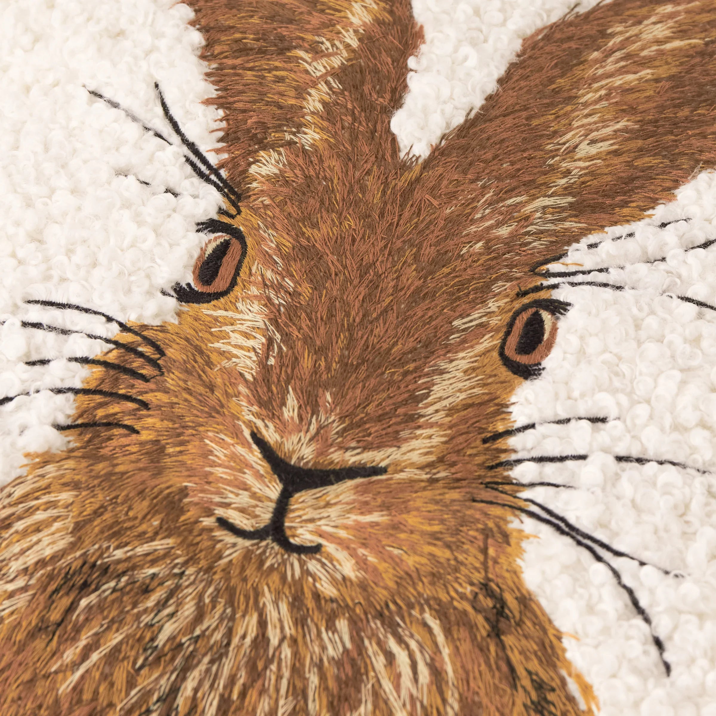 Evans Litchfield (Riva Home) Evans Lichfield Cushion BOUCLE HARE EMBROIDERED CUSHION – NATURAL by Evans Lichfield