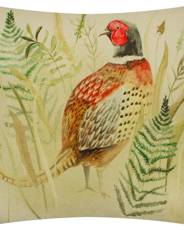 BRAMBLE PHEASANT PRINTED CUSHION by Evans Lichfield