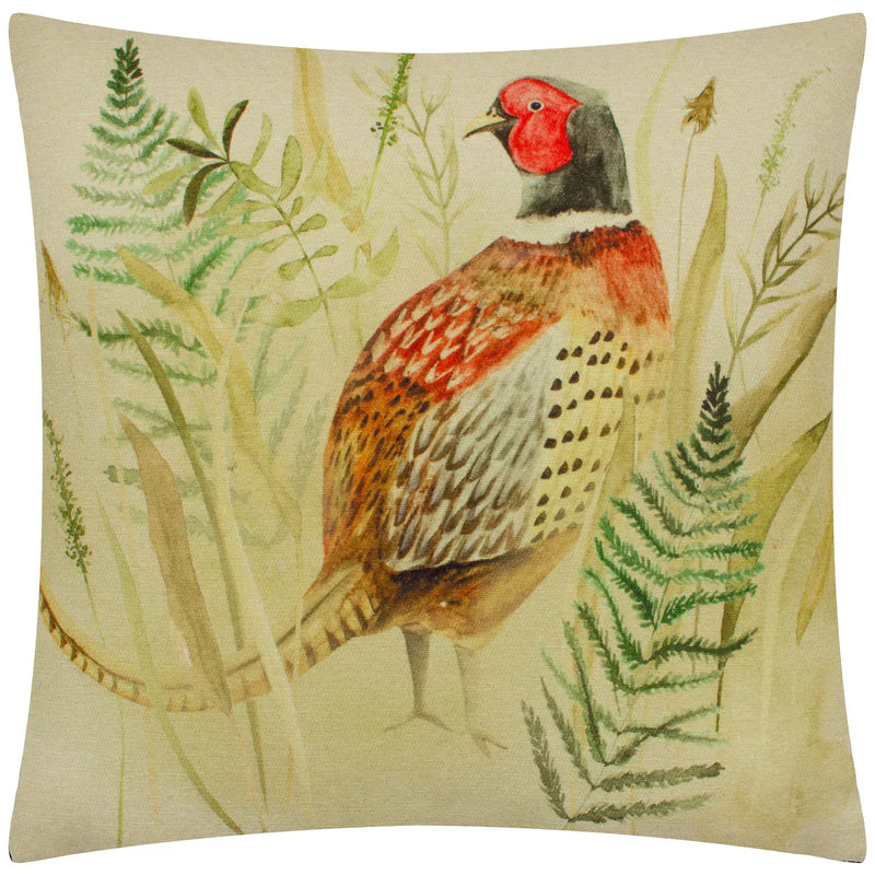 BRAMBLE PHEASANT PRINTED CUSHION by Evans Lichfield