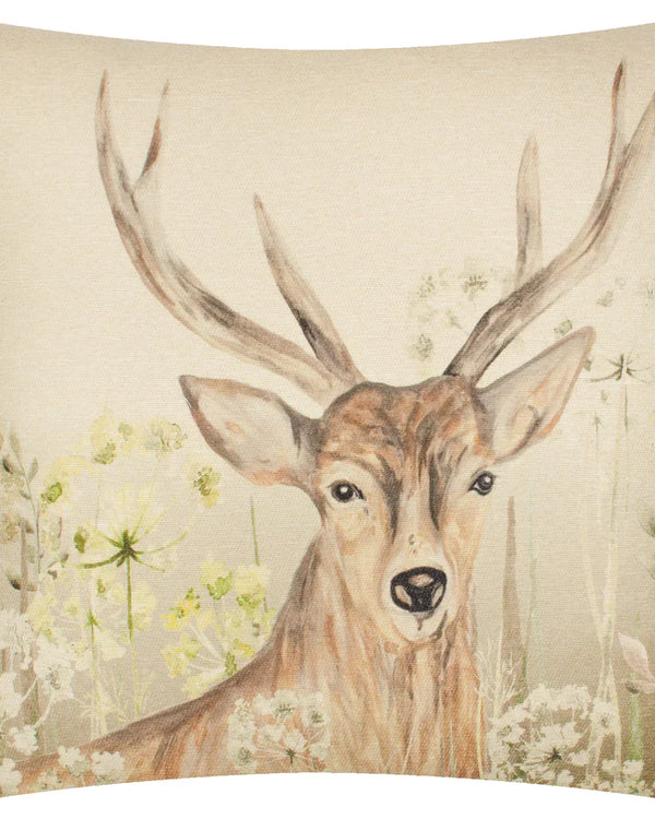 BRAMBLE STAG PRINTED CUSHION by Evans Lichfield