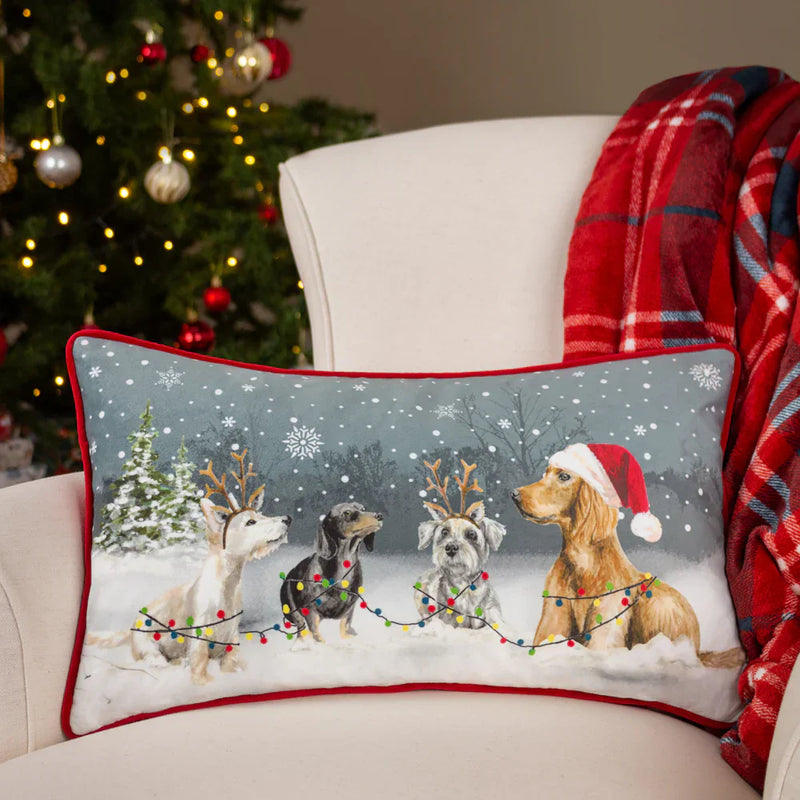 🐶 Christmas Dog Cushion by Evans Litchfield