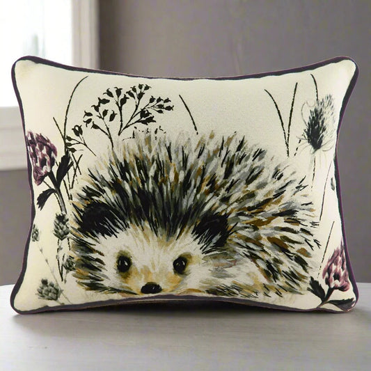 Evans Litchfield (Riva Home) Evans Lichfield Cushion Evans Lichfield Elwood Hedgehog Cushion – Black/Cream