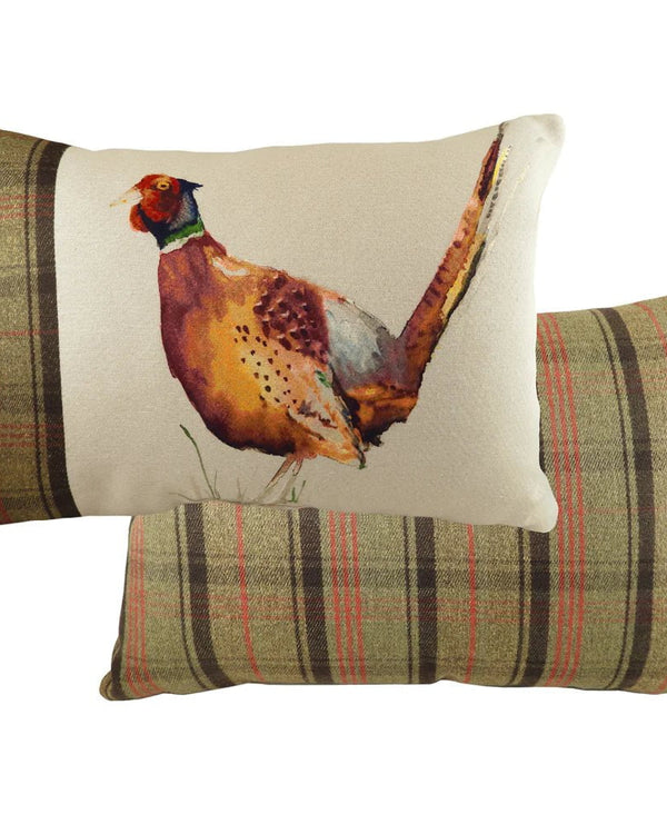 Hunter Pheasant Rectangular Cushion Sand by Evans Lichfield