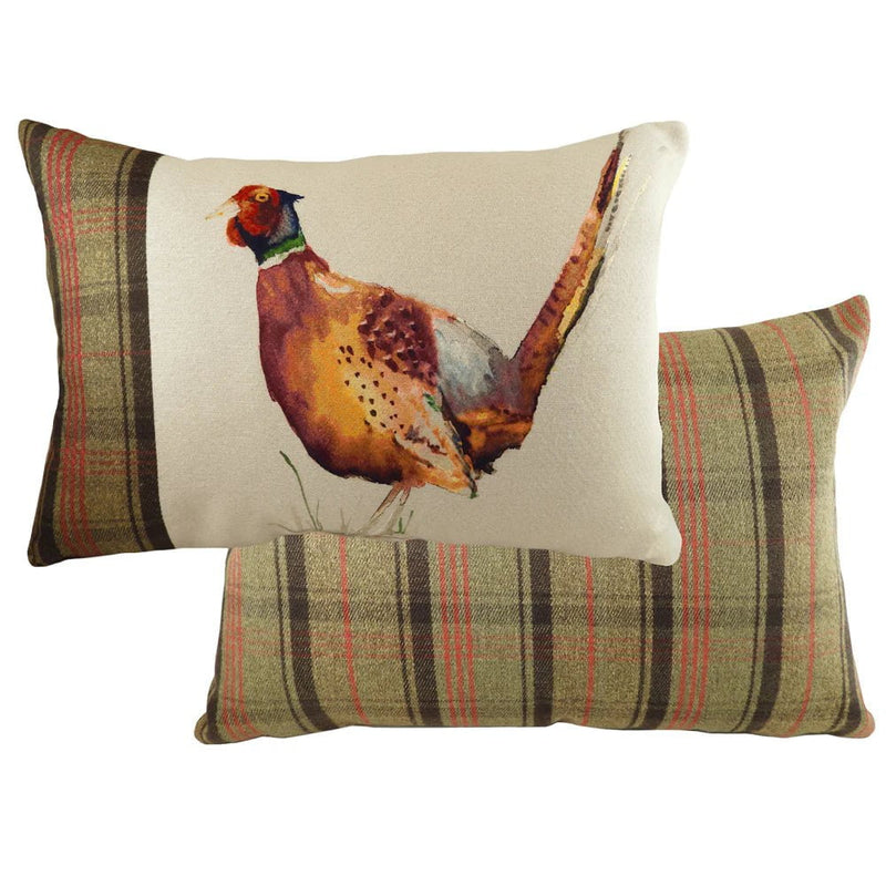 Hunter Pheasant Rectangular Cushion Sand by Evans Lichfield