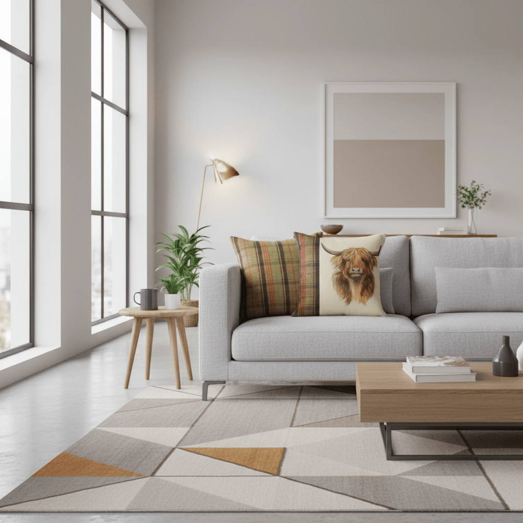 Evans Litchfield (Riva Home) Evans Lichfield Cushion Hunter Highland Cow Square Cushion Sand by Evans Lichfield