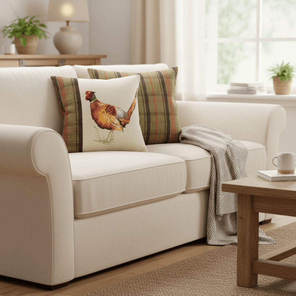 Evans Litchfield (Riva Home) Evans Lichfield Cushion Hunter Pheasant Square Cushion Sand by Evans Lichfield