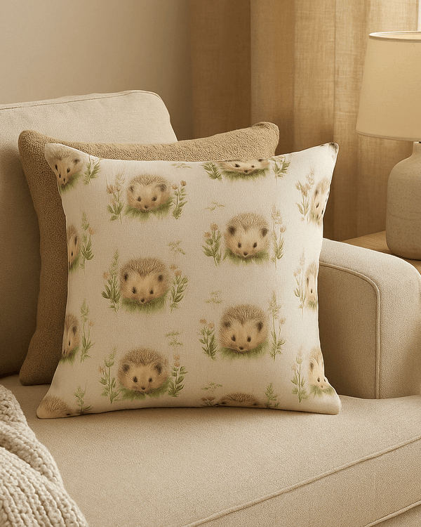 Premium Hedgerow Hedgehog Repeat - duck feather filled Cushion by Evans Lichfield
