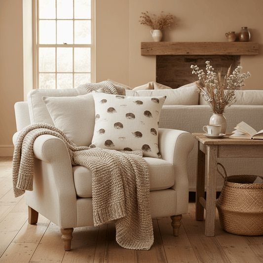 Evans Litchfield (Riva Home) Evans Lichfield Cushion Premium Oakwood Hedgehog Square Duck Feather Filled Cushion By Evans Litchfield