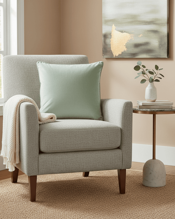 Premium Opulence Soft Velvet feather filled Cushion in Mint Green by Evans Litchfield
