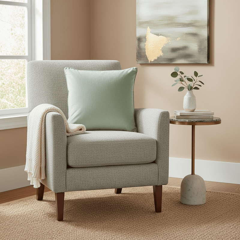 Premium Opulence Soft Velvet feather filled Cushion in Mint Green by Evans Litchfield