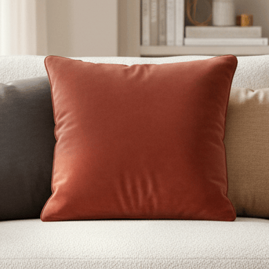Premium Opulence Soft Velvet feather filled Cushion in Sunset by Evans Litchfield