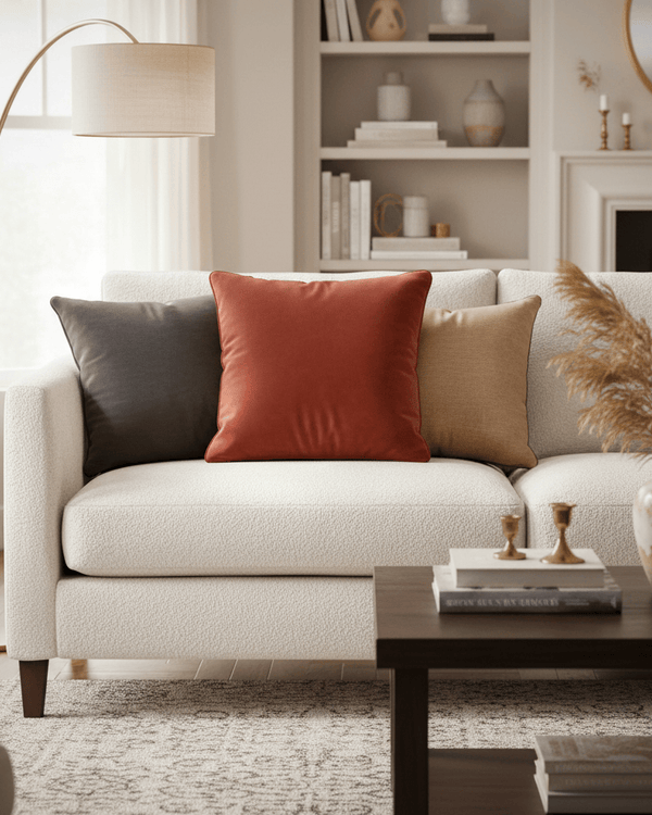 Premium Opulence Soft Velvet feather filled Cushion in Sunset by Evans Litchfield