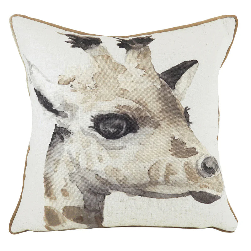 SAFARI GIRAFFE CUSHION WHITE by Evans Lichfield