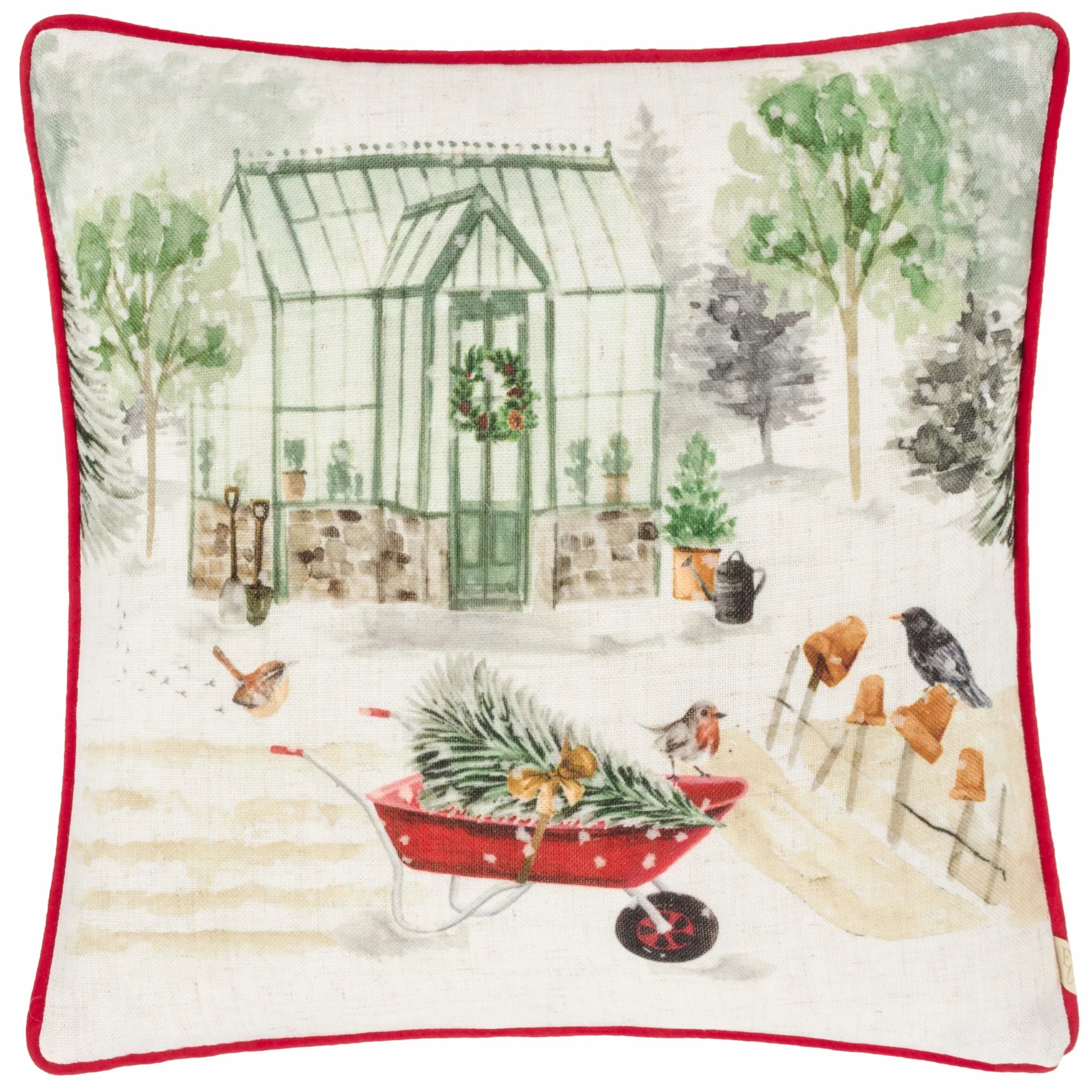 Evans Litchfield (Riva Home) Evans Lichfield Cushion 🎄 Winter Garden Printed Cushion – Multicolour  by Evans Litchfield