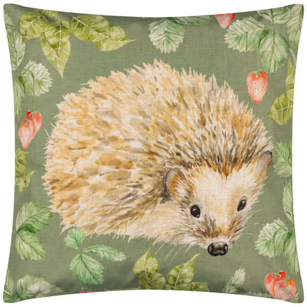 GROVE HEDGEHOG OUTDOOR CUSHION OLIVE by Evans Lichfield
