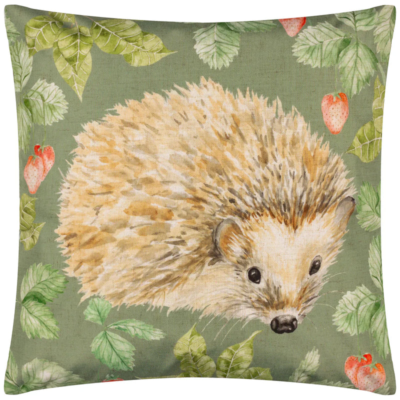 GROVE HEDGEHOG OUTDOOR CUSHION OLIVE by Evans Lichfield