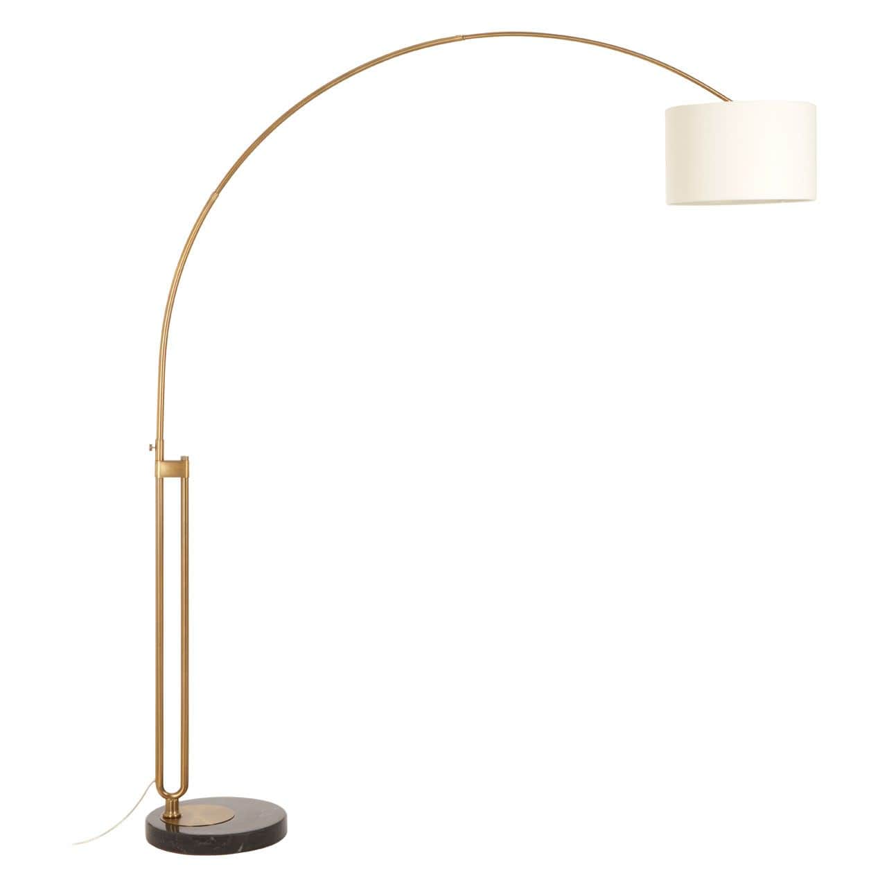 Fifty Five South Antique Brass HUBERT BRASS or NICKEL FINISH ARC FLOOR LAMP