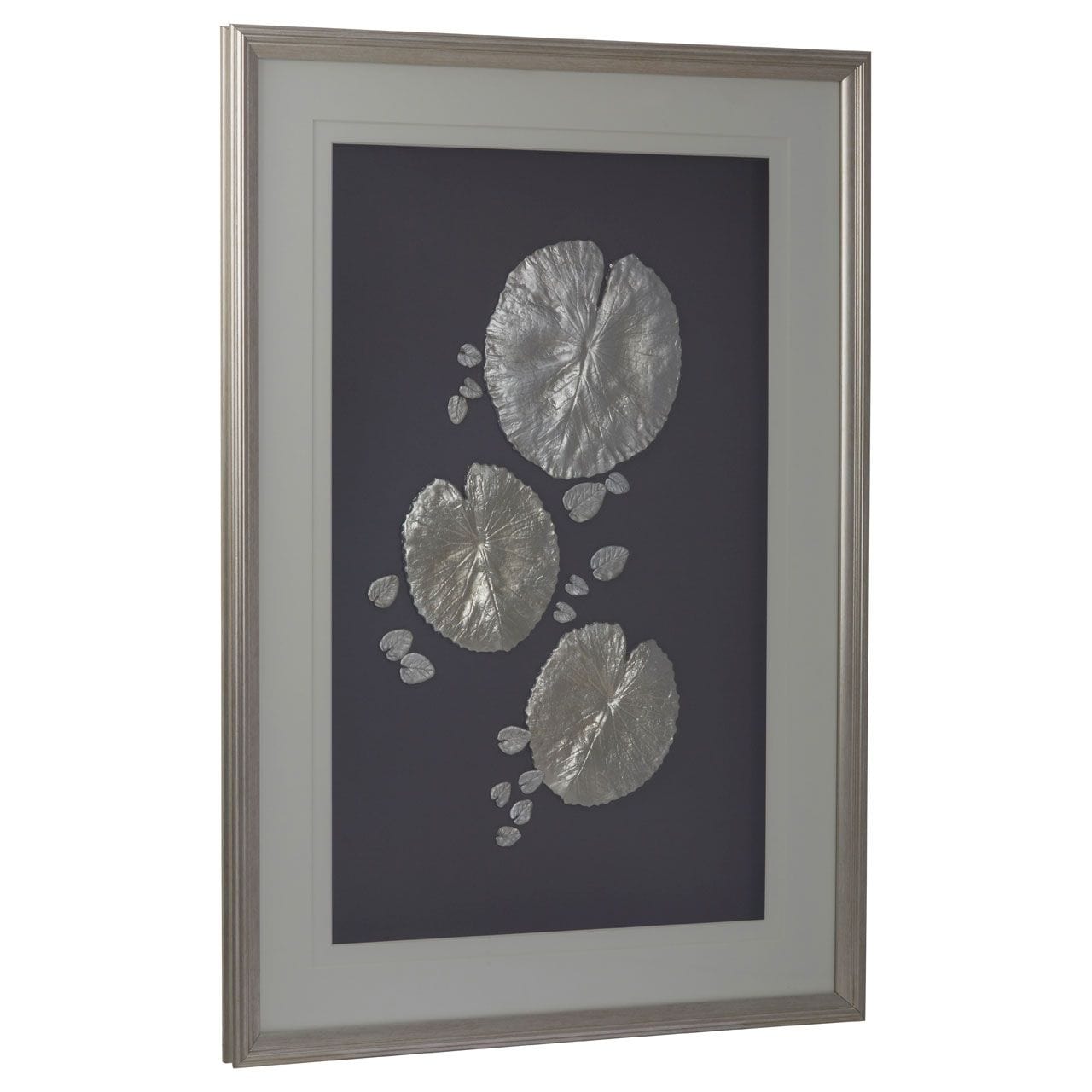 Fifty Five South Carving SILVER LEAF DESIGN FRAMED WALL ART