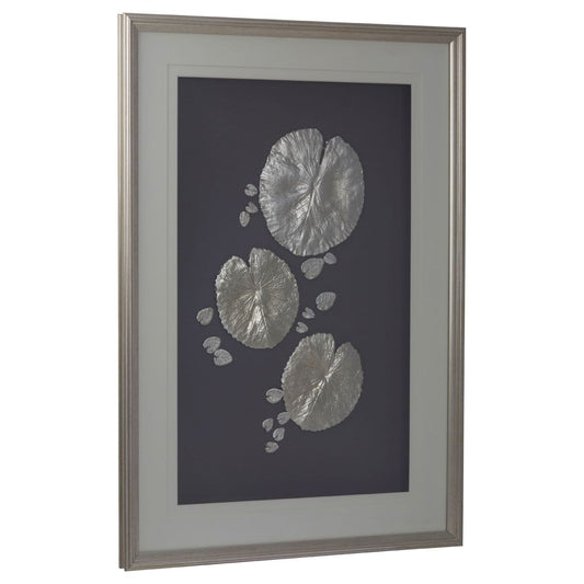 Fifty Five South Carving SILVER LEAF DESIGN FRAMED WALL ART