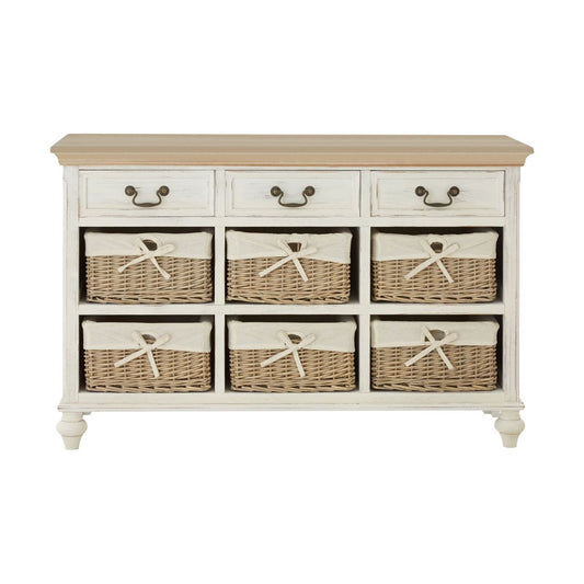 Fifty Five South Table HENDRA SIDEBOARD CABINET WITH 6 WILLOW BASKETS