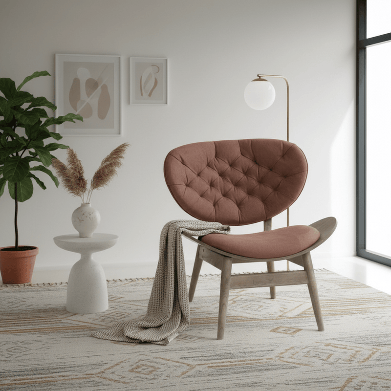 VINSI BROWN VELVET CHAIR WITH NATURAL ELM FRAME (EX DISPLAY)
by Fifty Five South