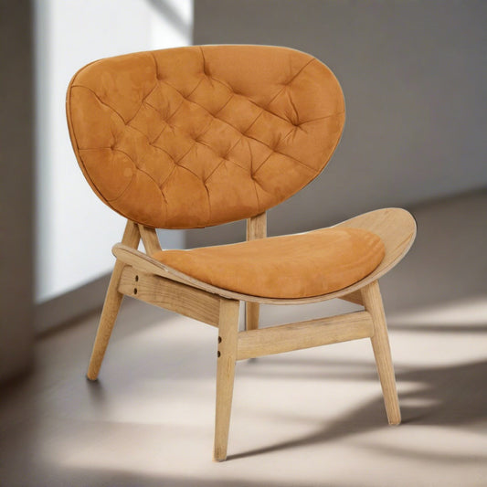 Fifty Five South VINSI VELVET CHAIR WITH NATURAL ELM
