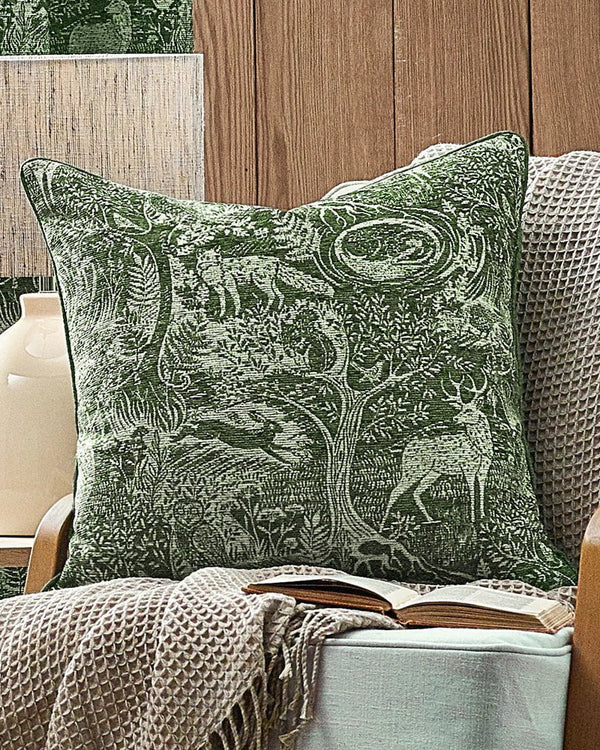 Winter Woods Animal Chenille Cushion 50x50cm (4 colours to choose from)