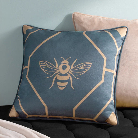 furn Cushions French Blue Premium Bee Deco Geometric duck feather filled Cushion - 6 colour variants