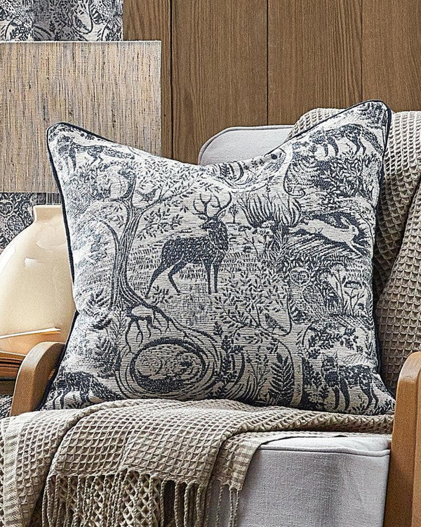 Winter Woods Animal Chenille Cushion 50x50cm (4 colours to choose from)