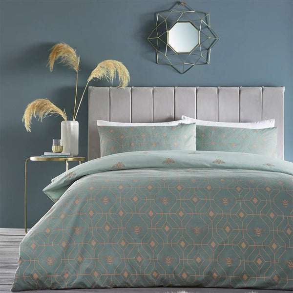 Bee Deco Geometric Duvet Cover Set by furn