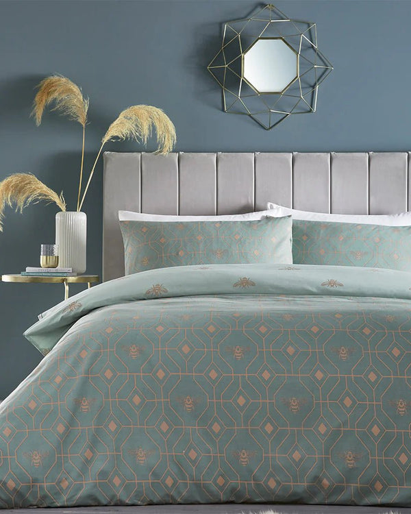 Bee Deco Geometric Duvet Cover Set by furn