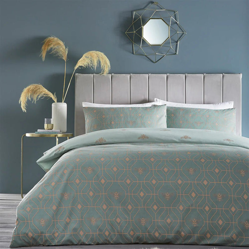 Bee Deco Geometric Duvet Cover Set by furn