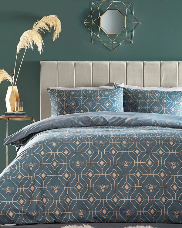 Bee Deco Geometric Duvet Cover Set by furn