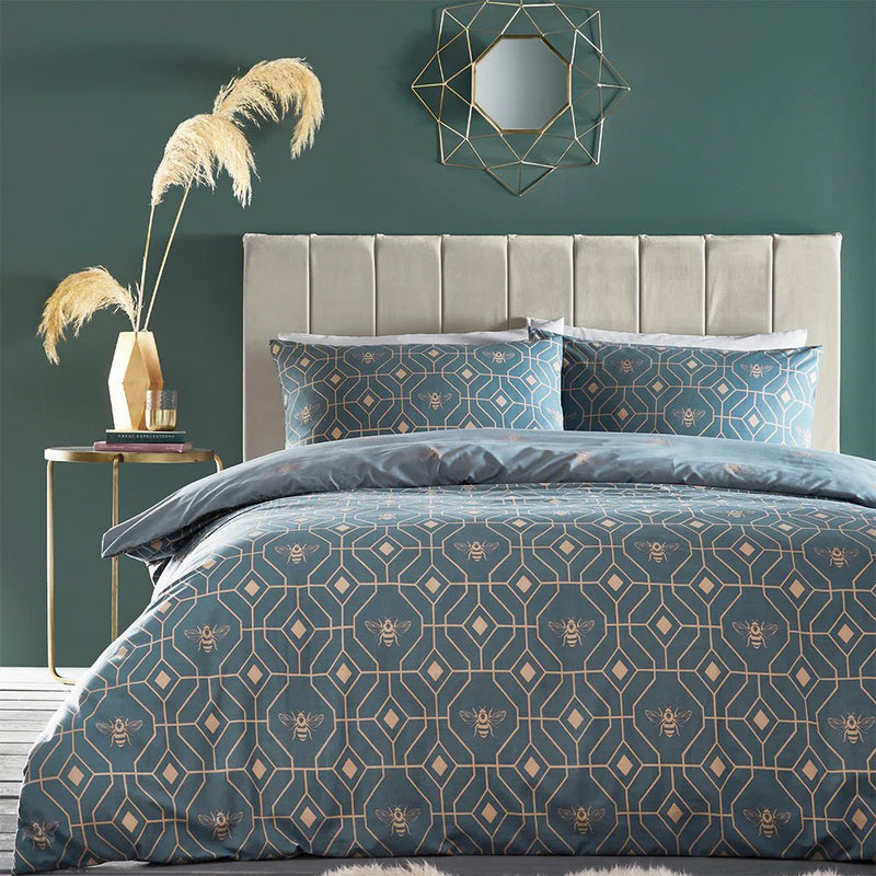 Bee Deco Geometric Duvet Cover Set by furn
