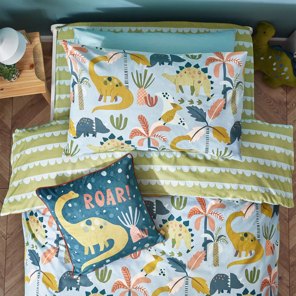 furn (Riva Home) Bedspread little furn. Little Dinos Scandi Duvet Cover Set in Blue/Green