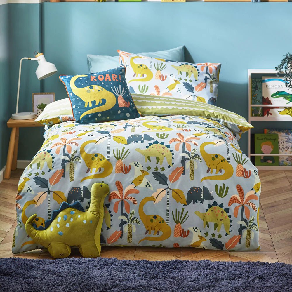 furn (Riva Home) Bedspread little furn. Little Dinos Scandi Duvet Cover Set in Blue/Green