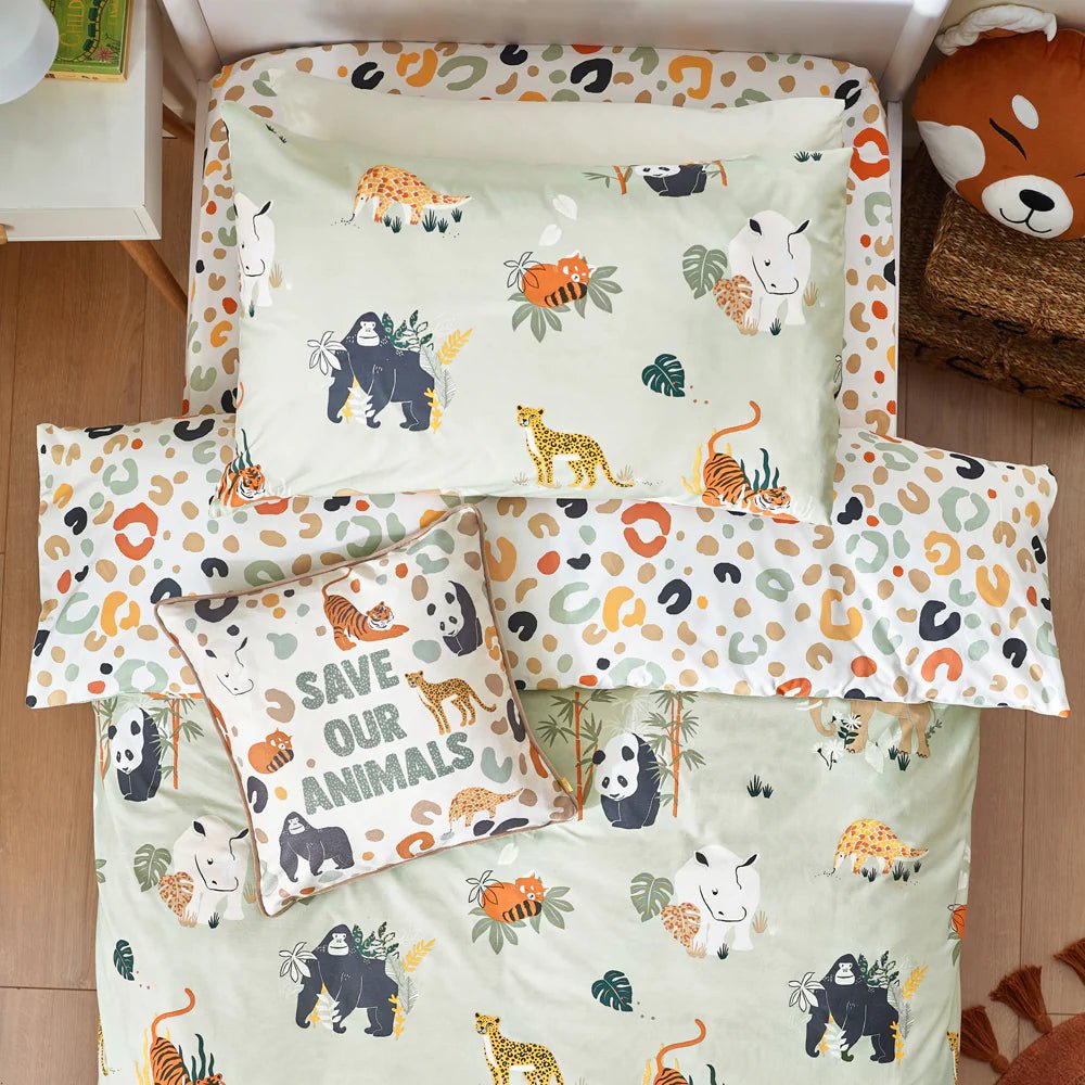 furn (Riva Home) Bedspread little furn. Wildlife Animal Reversible Duvet Cover Set in Multicolour/Green