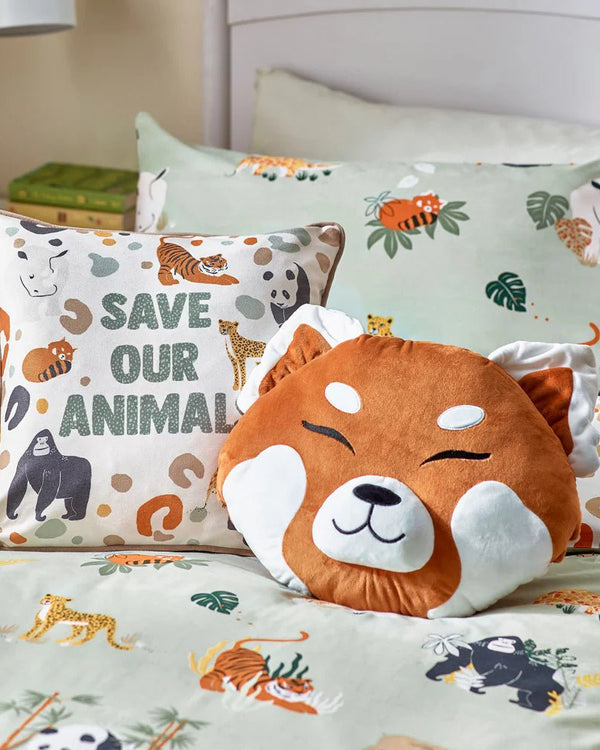 little furn. Wildlife Animal Reversible Duvet Cover Set in Multicolour/Green