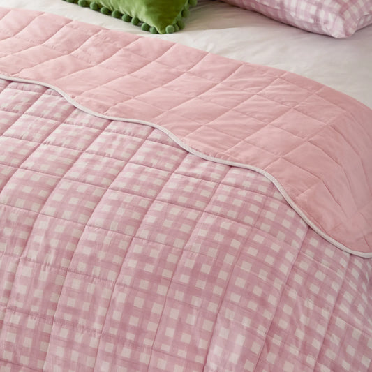 Furn (Riva Home) Bedspread SCALLOP QUILTED BEDSPREAD PINK  by furn