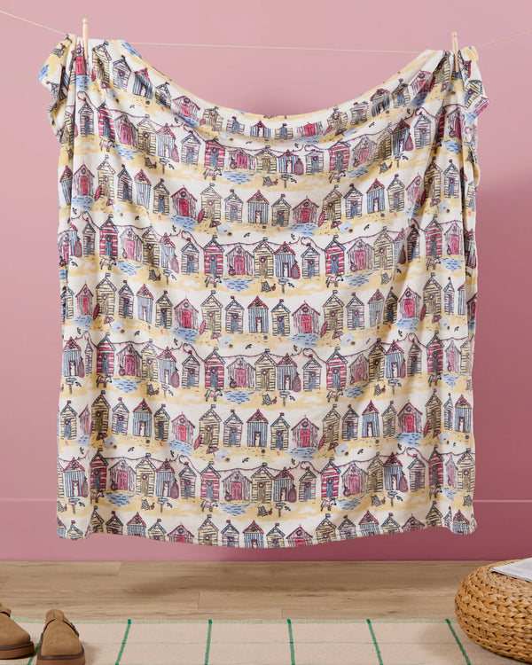 BEACH HUTS FLEECE THROW MULTICOLOUR  by Furn